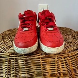 Mens size 8 red air force ones. Used, but in good condition.